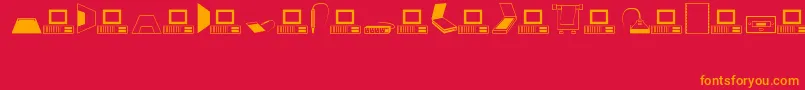 Computer Font – Orange Fonts on Red Background
