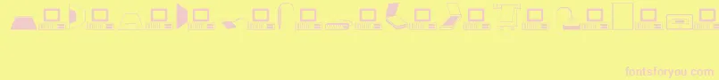 Шрифт Computer – розовые шрифты на жёлтом фоне