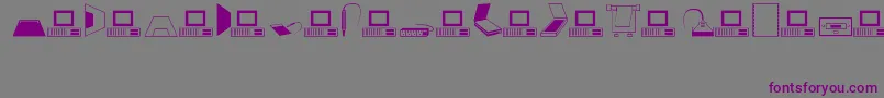 Czcionka Computer – fioletowe czcionki na szarym tle