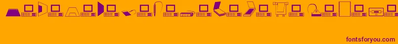 Computer-Schriftart – Violette Schriften auf orangefarbenem Hintergrund