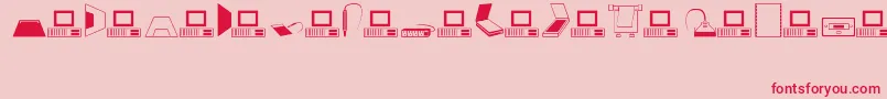 Computer Font – Red Fonts on Pink Background