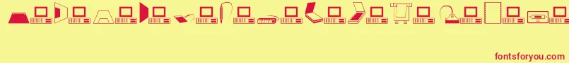 Computer Font – Red Fonts on Yellow Background