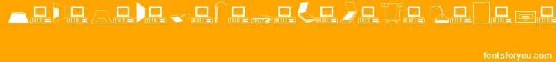 Шрифт Computer – белые шрифты на оранжевом фоне