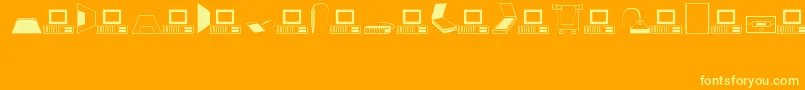 Police Computer – polices jaunes sur fond orange