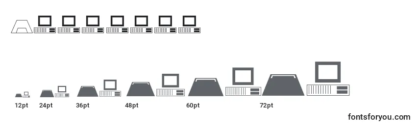 Größen der Schriftart Computer