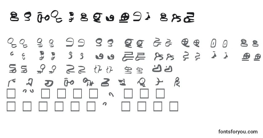 A fonte Id4AlienScript – alfabeto, números, caracteres especiais