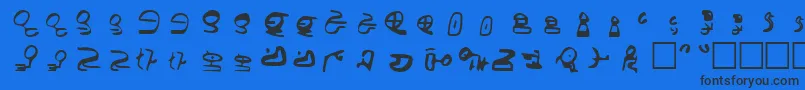 フォントId4AlienScript – 黒い文字の青い背景