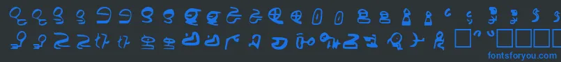 Id4AlienScript-Schriftart – Blaue Schriften auf schwarzem Hintergrund