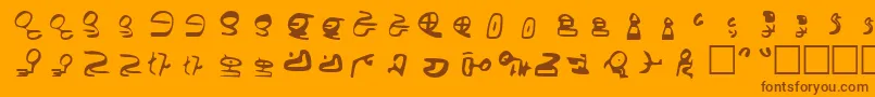 フォントId4AlienScript – オレンジの背景に茶色のフォント