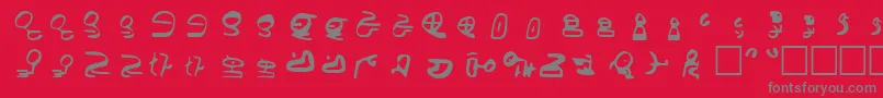 Czcionka Id4AlienScript – szare czcionki na czerwonym tle