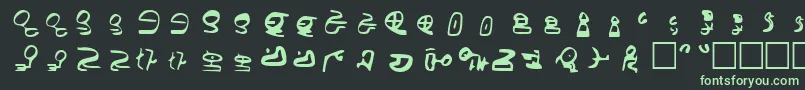 フォントId4AlienScript – 黒い背景に緑の文字