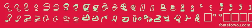 Czcionka Id4AlienScript – zielone czcionki na czerwonym tle