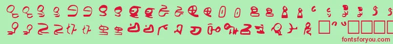 Id4AlienScript Font – Red Fonts on Green Background