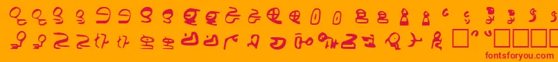 Id4AlienScript Font – Red Fonts on Orange Background