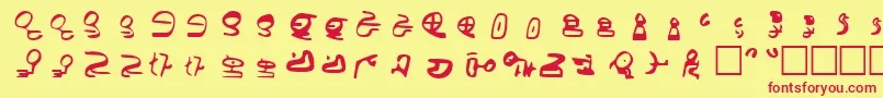 Id4AlienScript Font – Red Fonts on Yellow Background