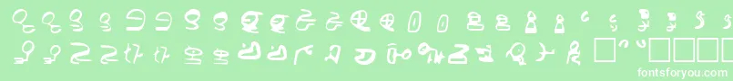 フォントId4AlienScript – 緑の背景に白い文字