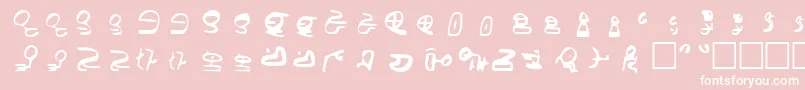 Id4AlienScript-fontti – valkoiset fontit vaaleanpunaisella taustalla