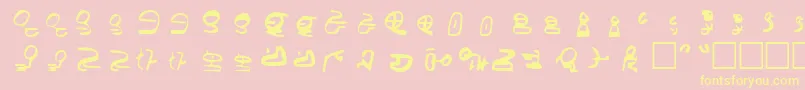 Id4AlienScript Font – Yellow Fonts on Pink Background