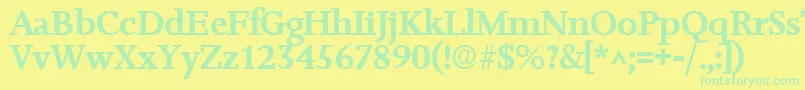 JessicaBold Font – Green Fonts on Yellow Background