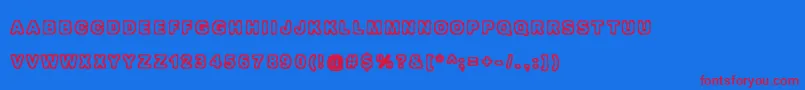 Izolat8n Font – Red Fonts on Blue Background