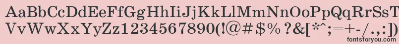 Schoolbookac-fontti – mustat fontit vaaleanpunaisella taustalla