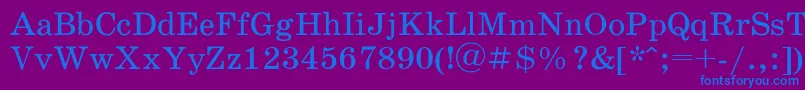Schoolbookac Font – Blue Fonts on Purple Background
