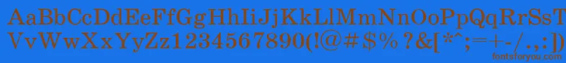 Schoolbookac-fontti – ruskeat fontit sinisellä taustalla