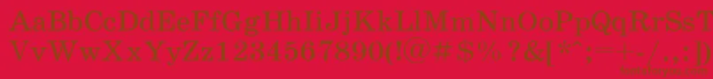 Schoolbookac-fontti – ruskeat fontit punaisella taustalla