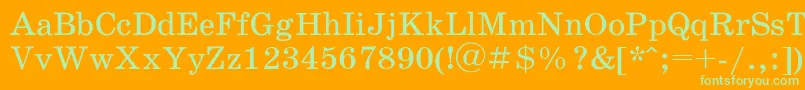 Schoolbookac Font – Green Fonts on Orange Background