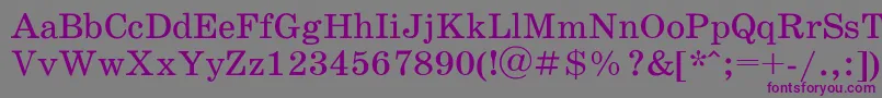 Schoolbookac-fontti – violetit fontit harmaalla taustalla