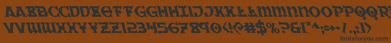 Warpriestleft Font – Black Fonts on Brown Background