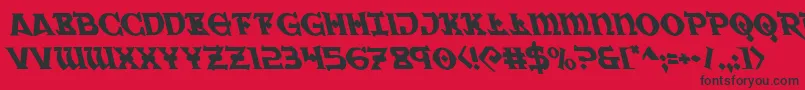 Warpriestleft Font – Black Fonts on Red Background