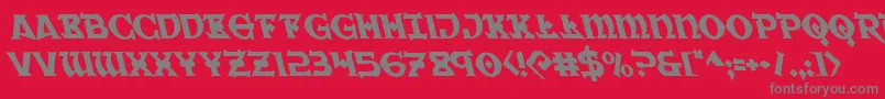 Warpriestleft Font – Gray Fonts on Red Background