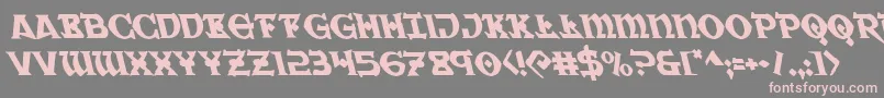 Warpriestleft-Schriftart – Rosa Schriften auf grauem Hintergrund