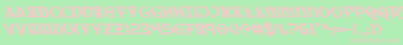 Warpriestleft-Schriftart – Rosa Schriften auf grünem Hintergrund