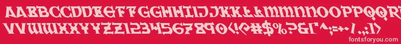 Fonte Warpriestleft – fontes rosa em um fundo vermelho