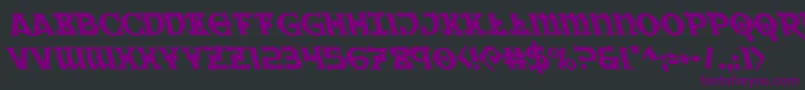 Warpriestleft-Schriftart – Violette Schriften auf schwarzem Hintergrund