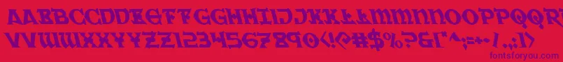 Warpriestleft Font – Purple Fonts on Red Background