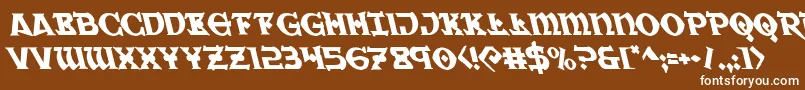 フォントWarpriestleft – 茶色の背景に白い文字