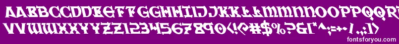 Warpriestleft-Schriftart – Weiße Schriften auf violettem Hintergrund
