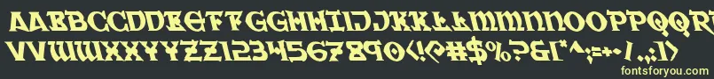 Warpriestleft Font – Yellow Fonts on Black Background
