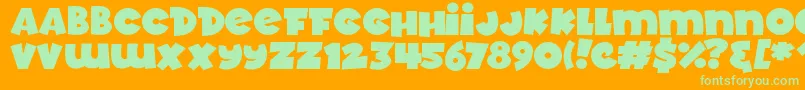 Adorable Font – Green Fonts on Orange Background