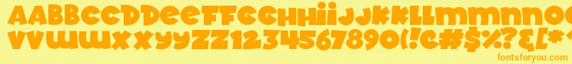 Adorable Font – Orange Fonts on Yellow Background