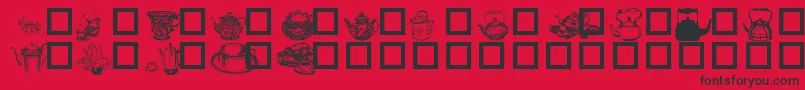 TeaTimeI Font – Black Fonts on Red Background