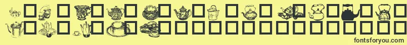 TeaTimeI Font – Black Fonts on Yellow Background