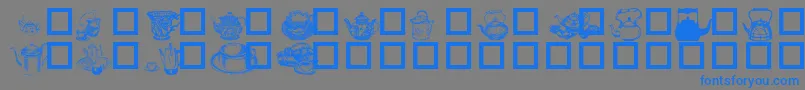 TeaTimeI Font – Blue Fonts on Gray Background