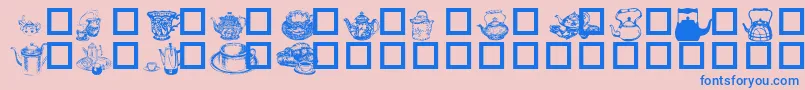 TeaTimeI Font – Blue Fonts on Pink Background