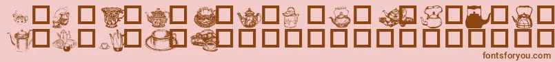 TeaTimeI-Schriftart – Braune Schriften auf rosa Hintergrund