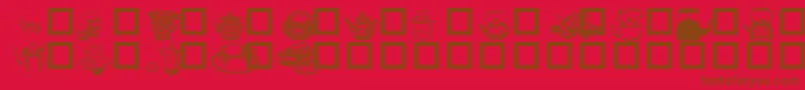 TeaTimeI Font – Brown Fonts on Red Background