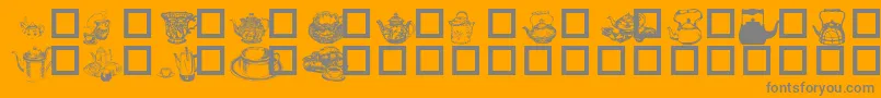 TeaTimeI Font – Gray Fonts on Orange Background